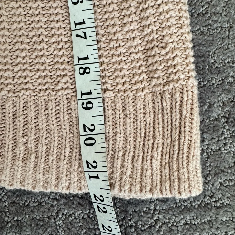 MADEWELL Sweater Women’s Medium Beige Bobble Chunky Balloon Sleeve Pullover EUC